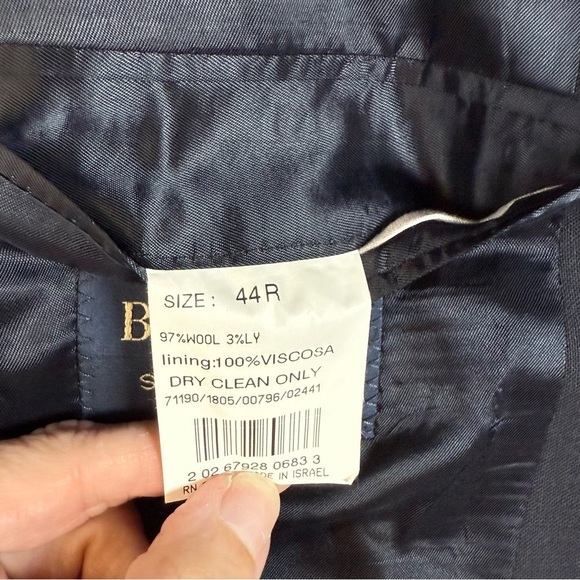 Brooks Brothers Stretch Blazer 44R 3 Button Navy Blue Sport Coat Jacket wool - Picture 4 of 5